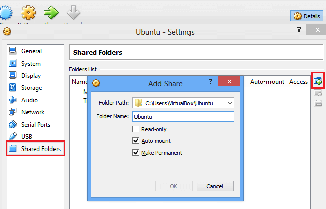 virtualbox shared folder mount in ubuntu