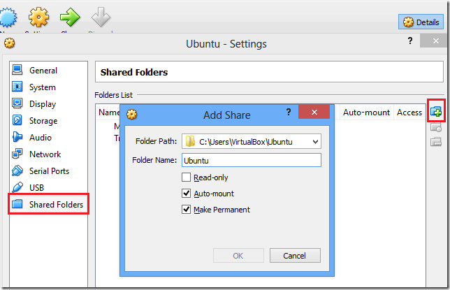 virtual box shared folder permission