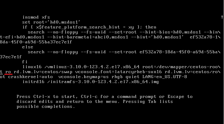 forgotten root password on centos 7