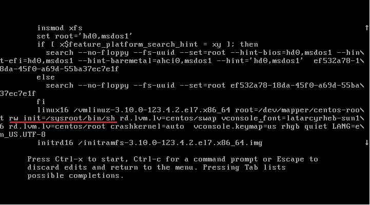 changing root password on centos