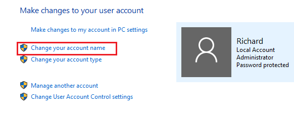 change microsoft account windows 10