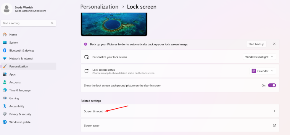 Change Lock Screen and Screen Saver Timeout in Windows 11