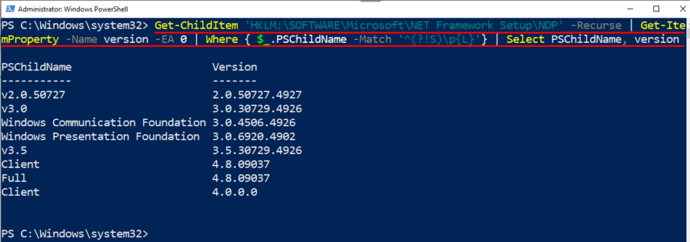 Find .NET Versions on Windows Using PowerShell | Liberian Geek