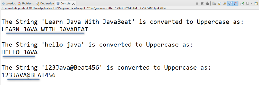 How to Use String toUpperCase() Method in Java? | Liberian Geek