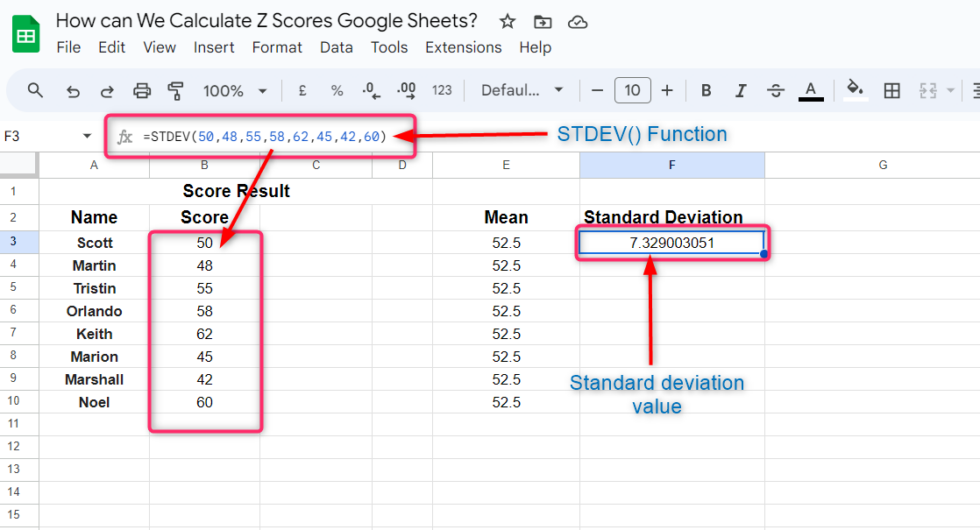 How Can We Calculate Z Scores in Google Sheets? Liberian Geek