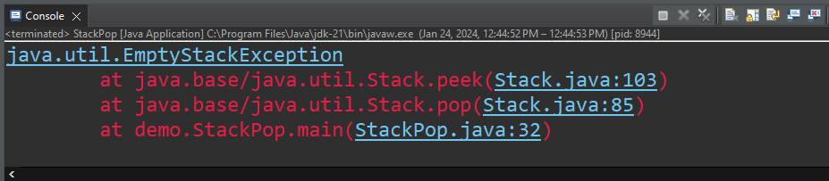 How to Use Stack.pop() Method in Java? | Liberian Geek