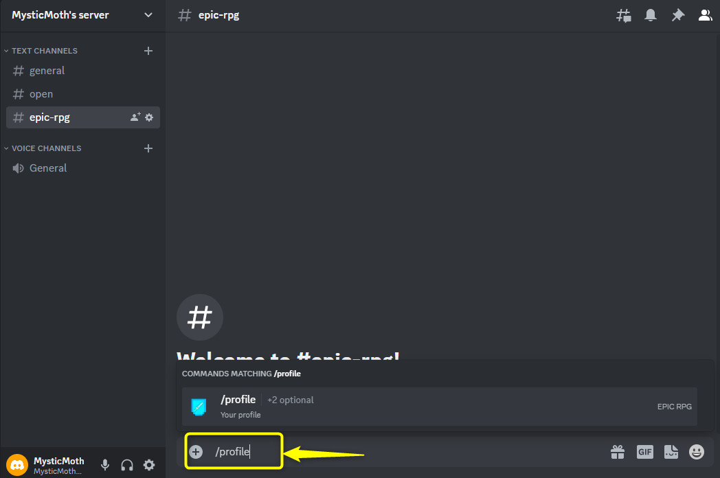 How to Add and Use EPIC RPG on Discord